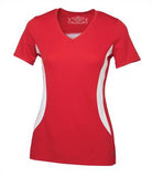 ATC A-GameTM Colour Block Ladies V-Neck T-Shirt True Red