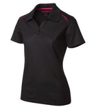 Coal Harbour Snag Resistant Contrast Inset Ladies' Sport Shirt Black/Raspberry