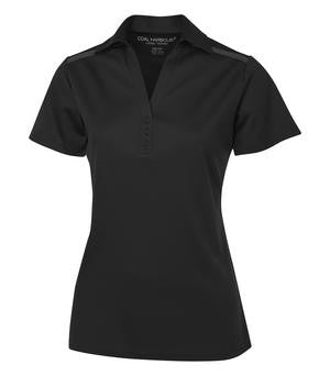 Coal Harbour Everyday Colour Block Ladies' Sport Shirt Black/Steel Grey