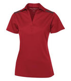 Coal Harbour Everyday Colour Block Ladies' Sport Shirt Red/Steel Grey