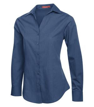 Coal Harbour Textured Ladies' Woven Shirt Deep Blue