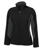Coal Harbour Everyday Colour Block Soft Shell Ladies' Jacket Black/Graphite