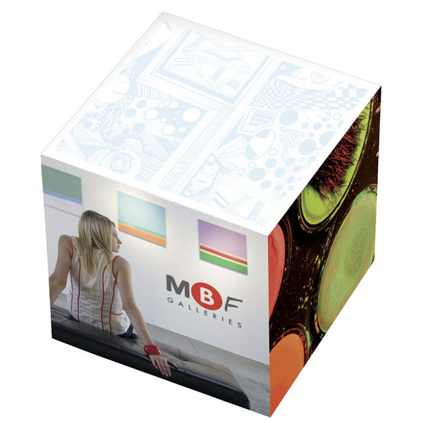 2 3/8" x 2 3/8" x 2 3/8" Non-Adhesive Cube Recycled - w/ 4-Color Side Imprint
