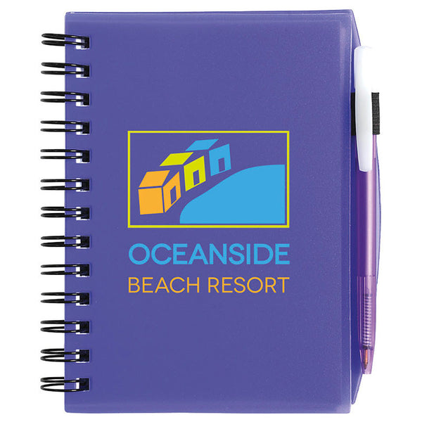 Plastic Cover Notebook - 5"x7" with pen