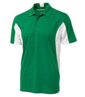 Coal Harbour Snag Resistant Colour Block Sport Shirt Kelly Green/White
