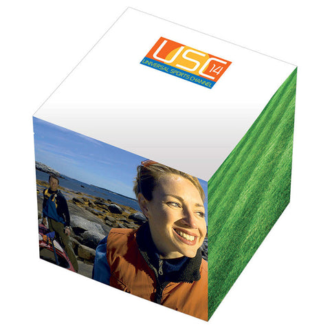 3" x 3" x 3" Adhesive Cube - w/ 4-Color Side Imprint