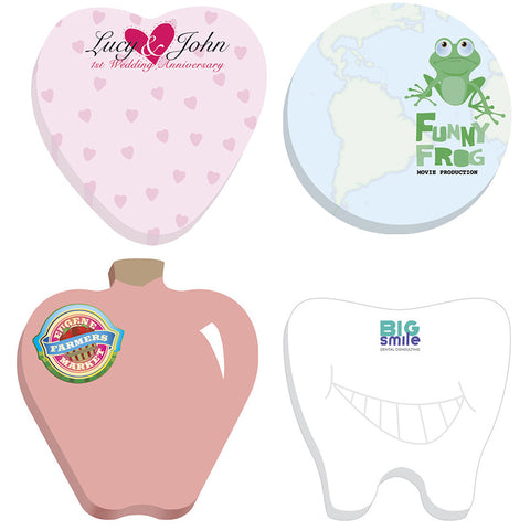 3" x 3" Die Cut Notepads Recycled - 25-Sheets