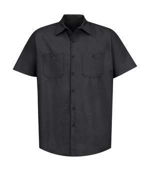 Red Kap Industrial Short Sleeve Work Shirt Black