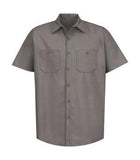 Red Kap Industrial Short Sleeve Work Shirt Grey