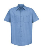 Red Kap Industrial Short Sleeve Work Shirt Light Blue