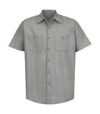 Red Kap Industrial Short Sleeve Work Shirt Light Grey