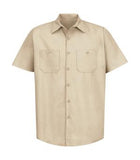 Red Kap Industrial Short Sleeve Work Shirt Light Tan