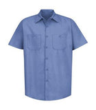 Red Kap Industrial Short Sleeve Work Shirt Petro Blue